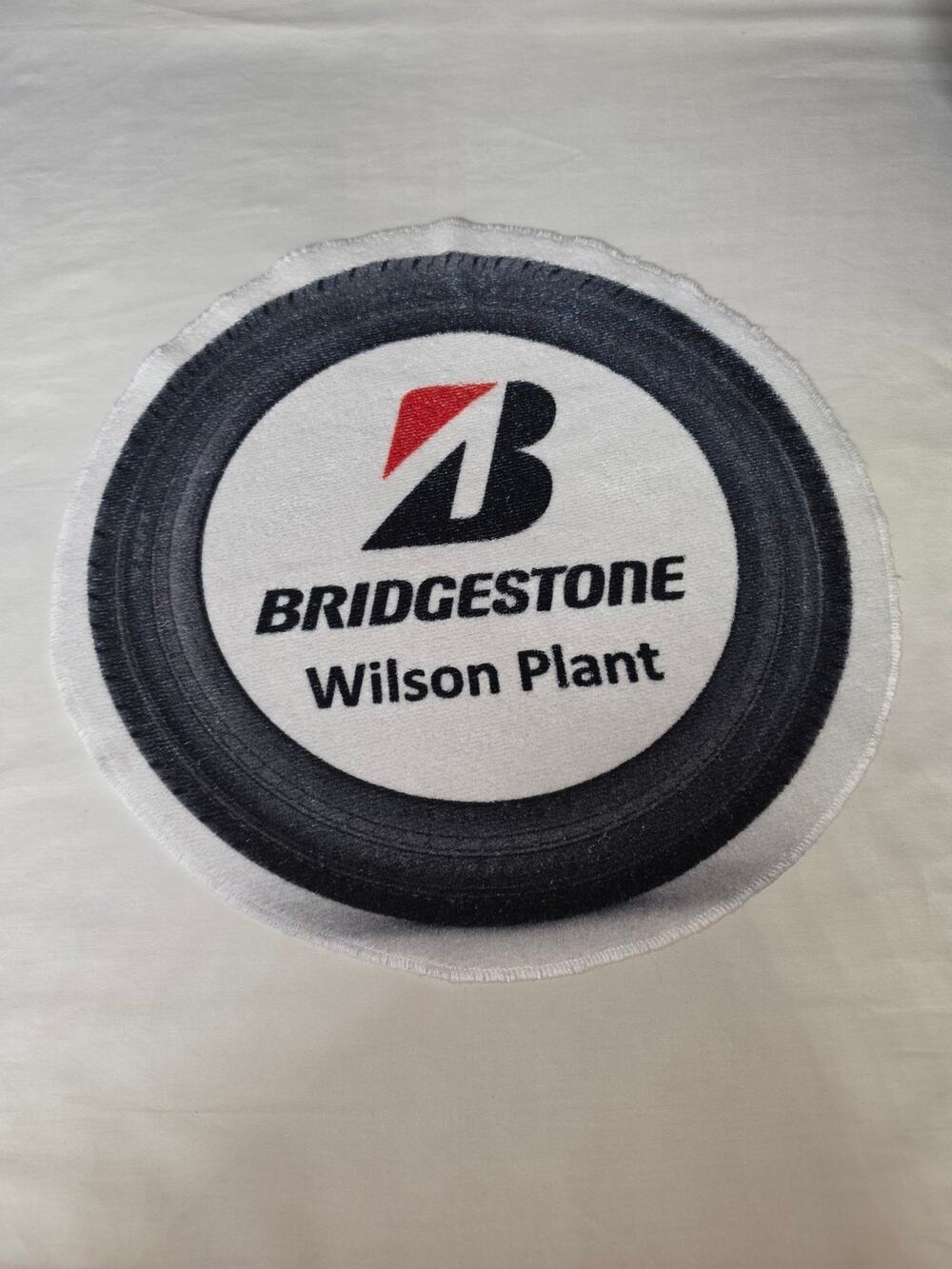 Bridgestone Wilson Plant Tire Advertising Terry Town Round Promotional Towel 15"